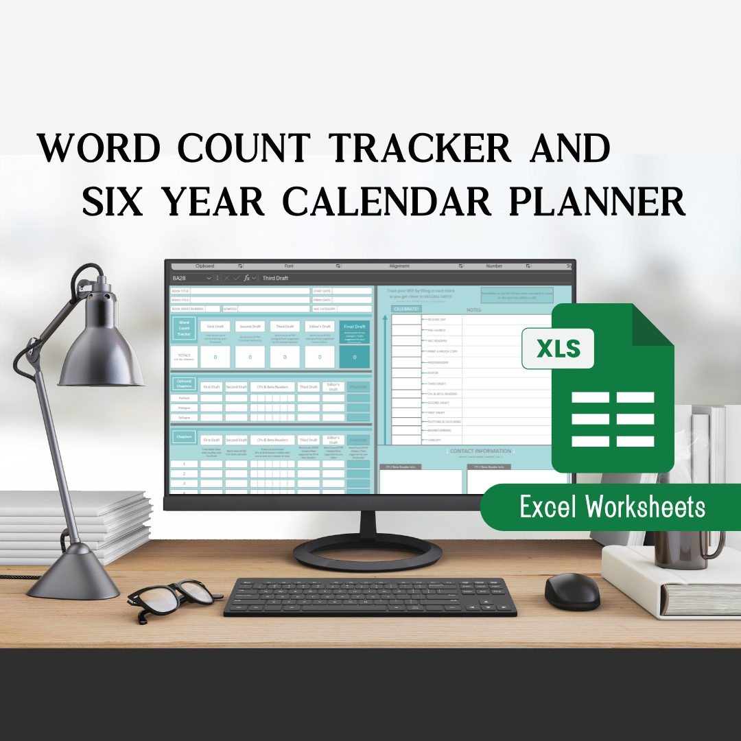 Word Count & Progress Tracker for Excel + Bonus Digital Calendar Planner (2025-2030)