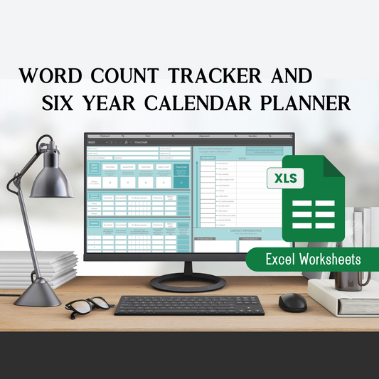 Word Count & Progress Tracker for Excel + Bonus Digital Calendar Planner (2025-2030)